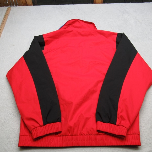 Eddie Bauer Jacket Mens Medium Red Colorblock‎ Pullover Windbreaker VTG 90's - Picture 3 of 12